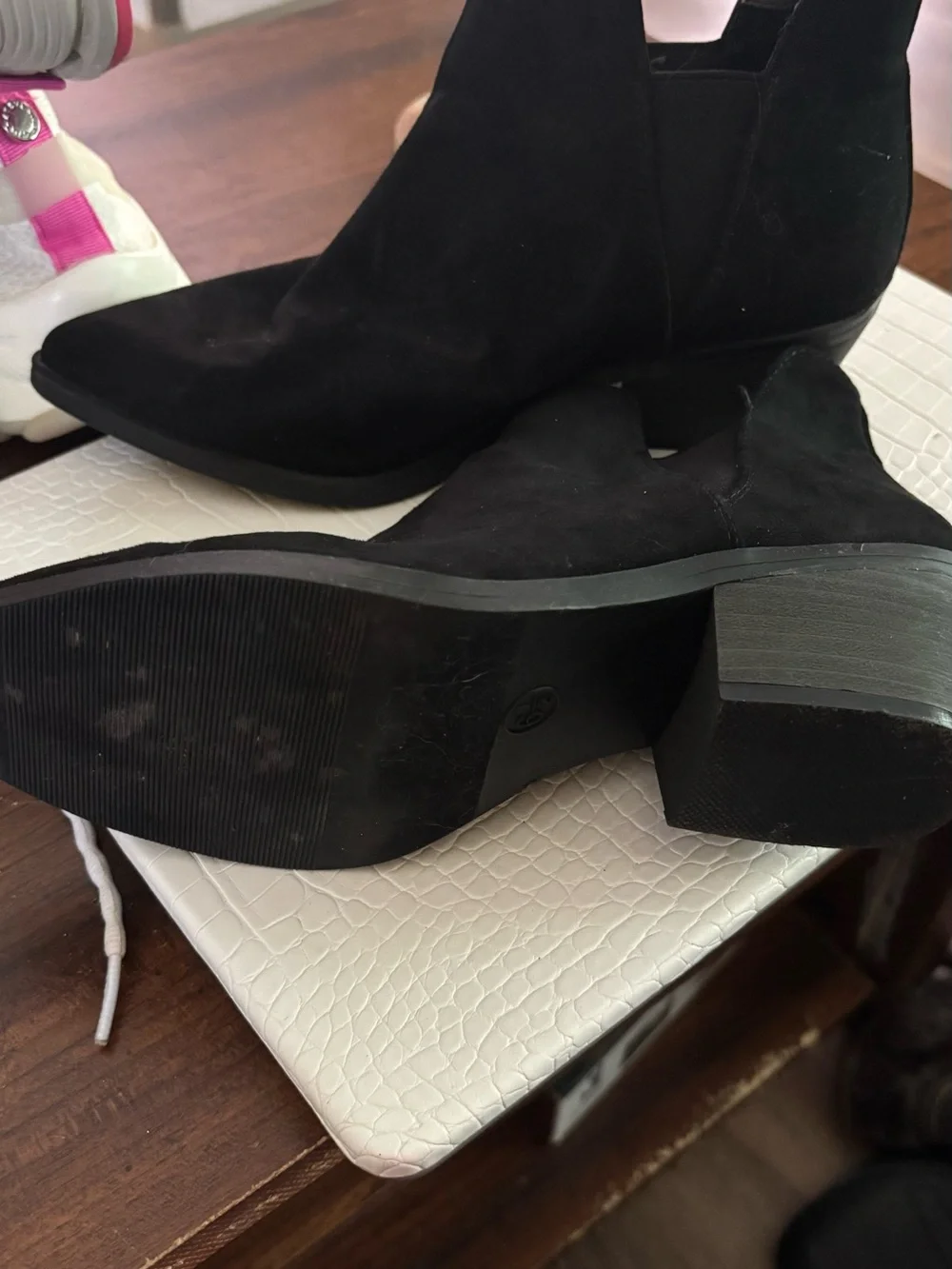 Black Suede Ankle Boots - Women's Chelsea Style.